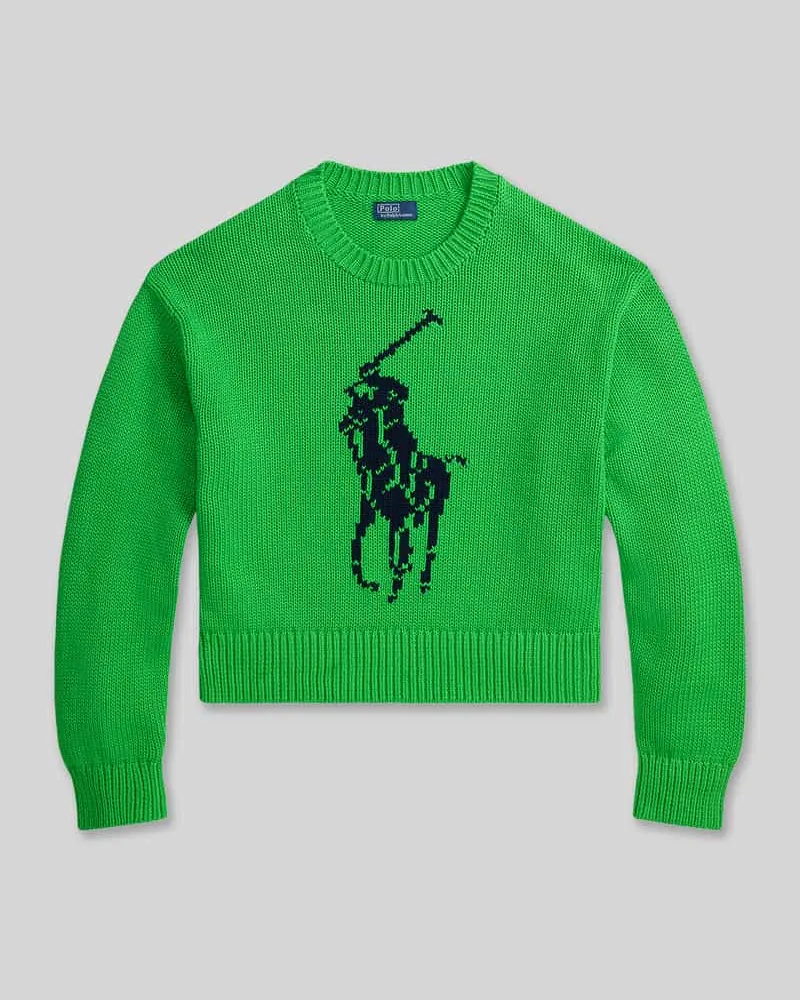 Ralph Lauren Regular Fit Strickpullover aus reiner Baumwolle Gruen