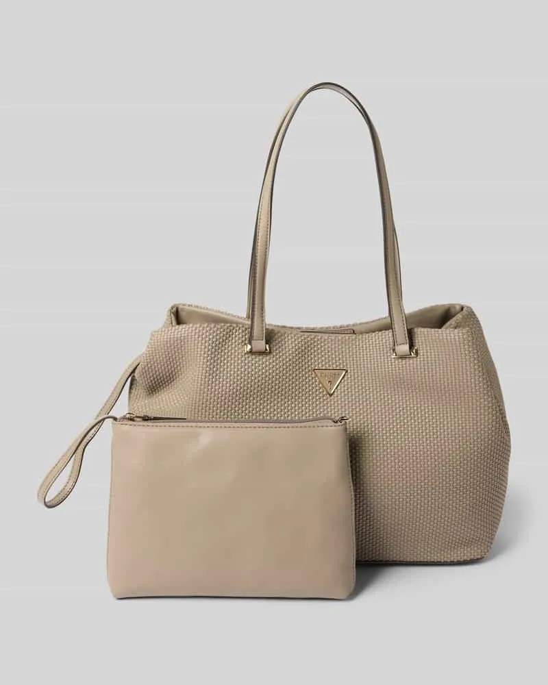 Guess Handtasche mit Label-Applikation Modell 'PHAEDRA Taupe