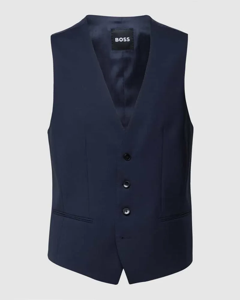 HUGO BOSS Weste mit Paspeltaschen Modell 'Huge Vest Blau