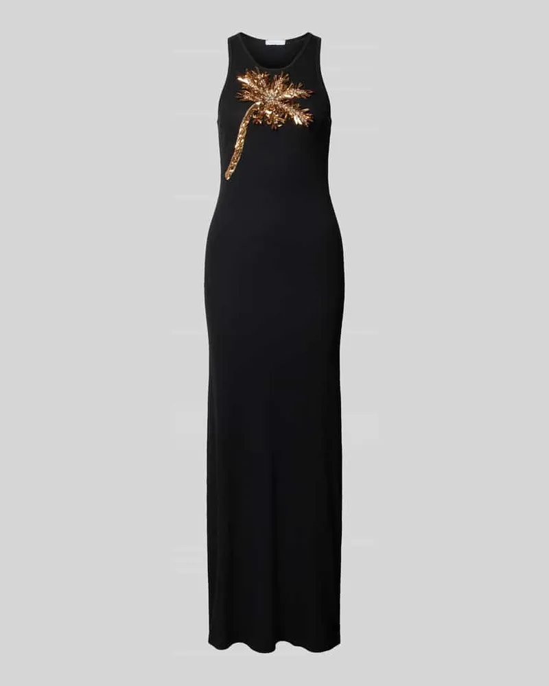 Paco Rabanne Slim Fit Maxikleid mit Ziersteinbesatz Black