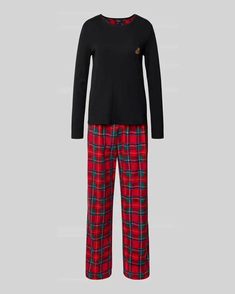 Ralph Lauren Regular Fit Pyjama mit Brusttasche Rot