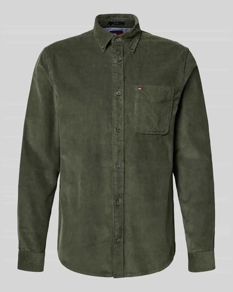 Tommy Hilfiger Regular Fit Freizeithemd aus reiner Baumwolle Dunkelgruen