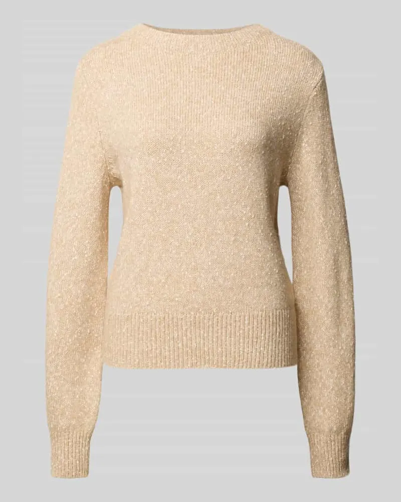 OPUS Strickpullover mit Rundhalsausschnitt Modell 'Panep Camel
