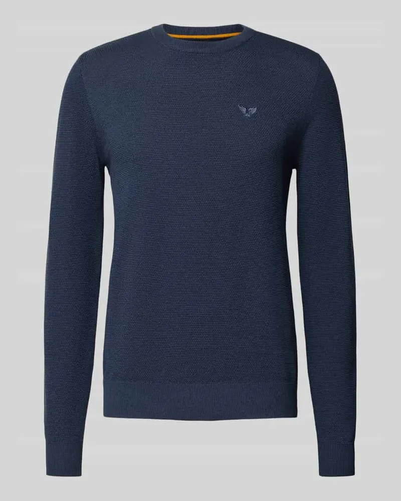 PME Legend Strickpullover mit Logo-Stitching Modell 'Ricecorn Marine