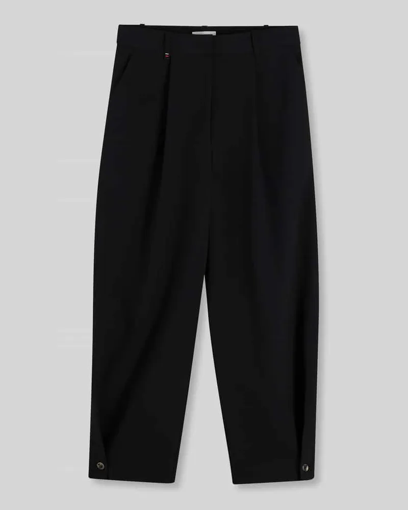 Tommy Hilfiger Barrel Fit Bundfaltenhose mit Viskose-Anteil Black