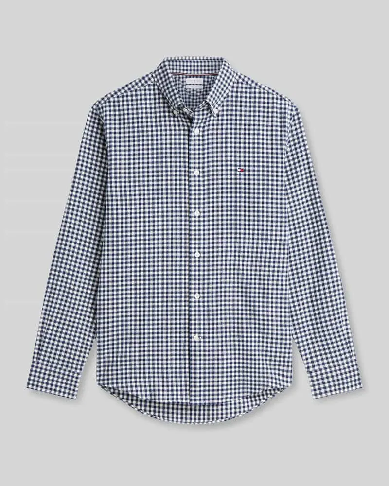 Tommy Hilfiger Regular Fit Freizeithemd aus reiner Baumwolle Marine