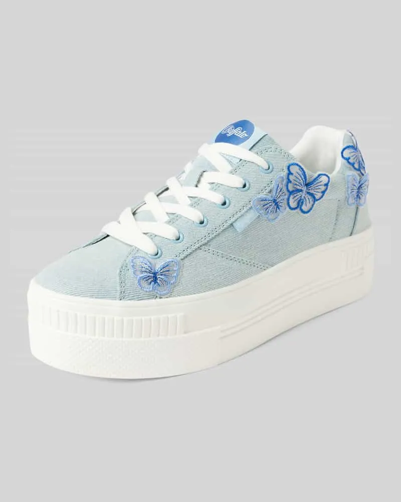 Buffalo Plateau-Sneaker in Denim-Optik Modell 'BUTTERFLY Jeansblau