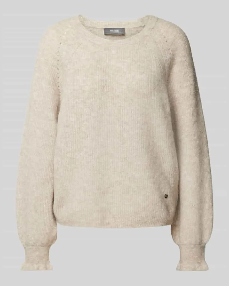 Mos Mosh Strickpullover mit gerippten Abschlüssen Beige
