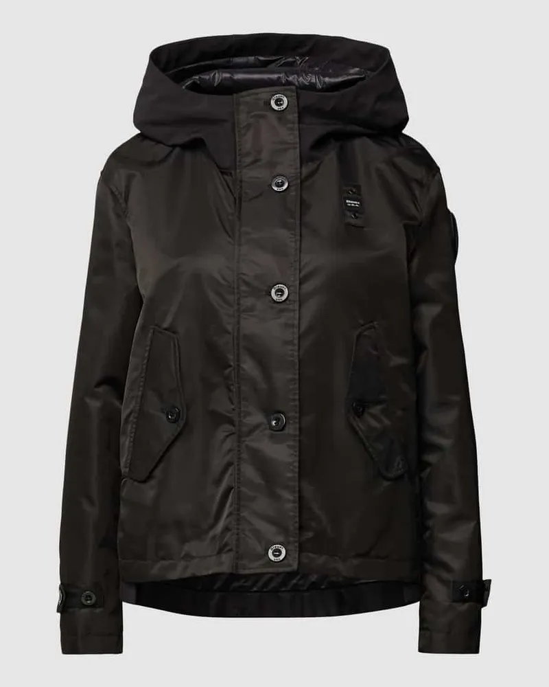Blauer Jacke mit Kapuze Black