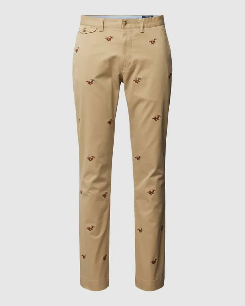 Ralph Lauren Stretch Slim Fit Chino mit Pattentasche Modell 'BEDFORD Khaki