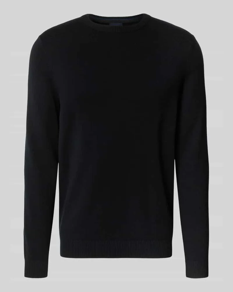 Christian Berg Regular Fit Kaschmirpullover mit Rundhalsausschnitt Black