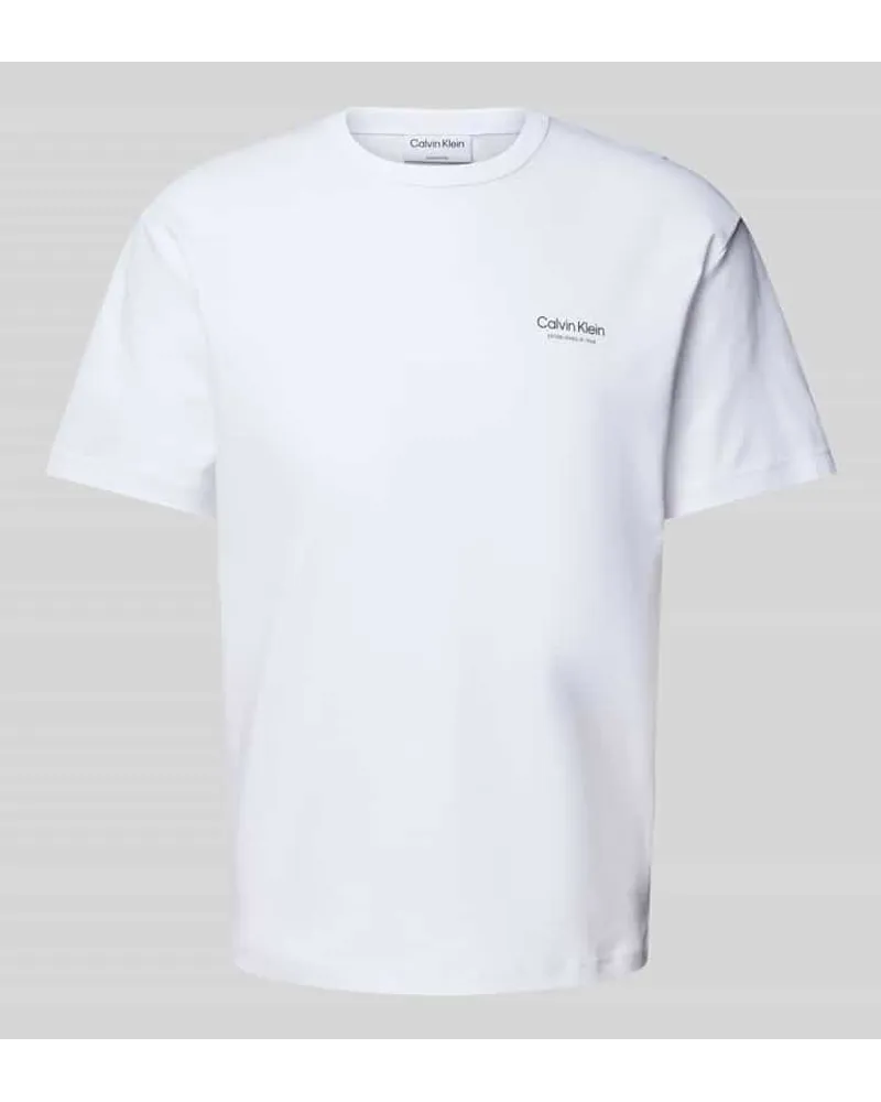 Calvin Klein T-Shirt mit Label-Print Weiss