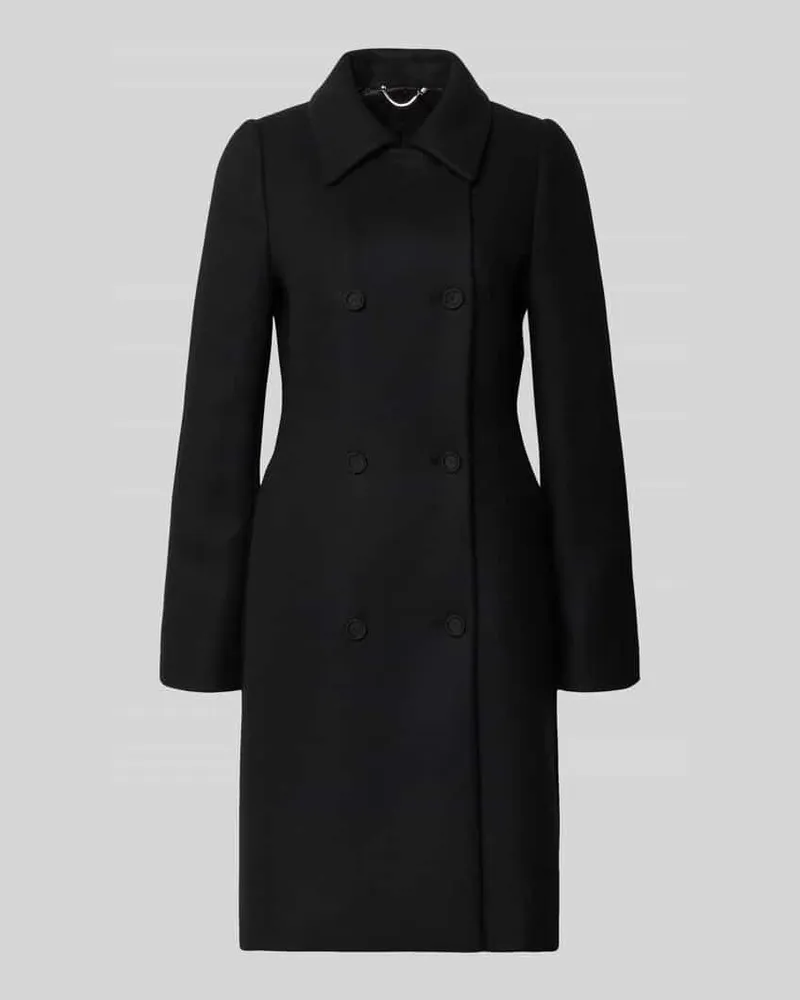 HUGO BOSS Regular Fit Mantel aus Woll-Mix Modell 'CONIZA Black