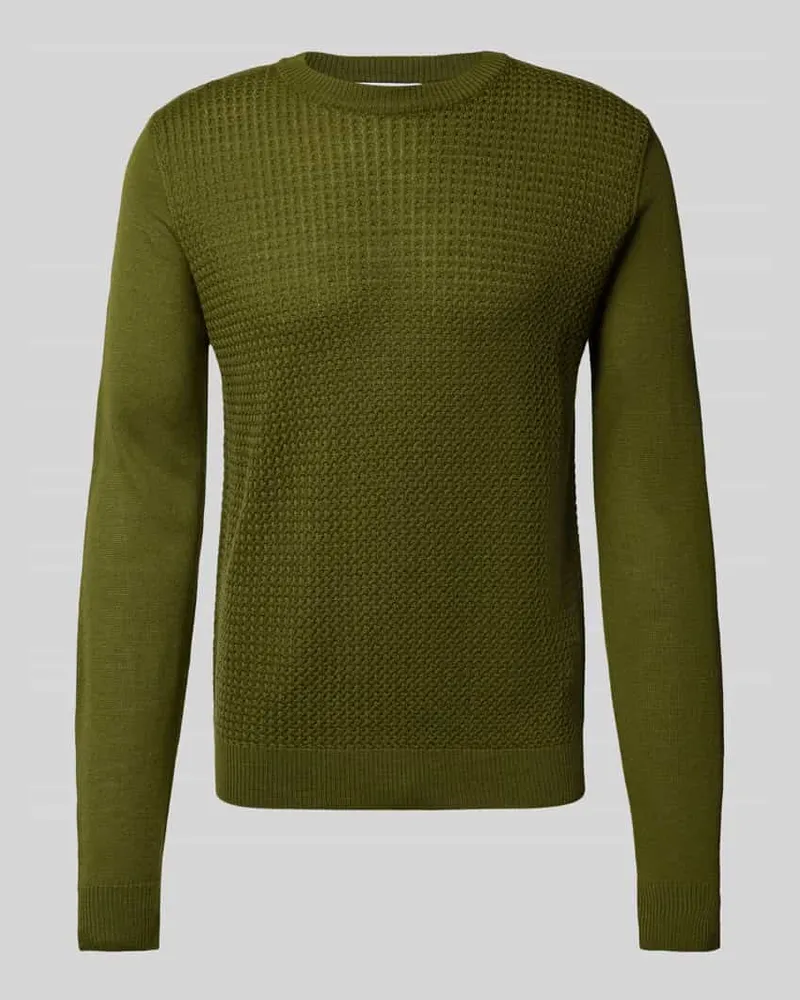 Manuel Ritz Strickpullover mit Rundhalsausschnitt Ocean