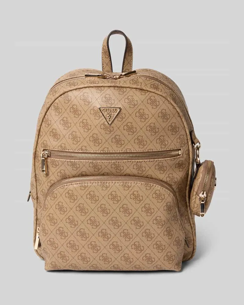 Guess Rucksack mit Label-Applikation Modell 'POWER PLAY Hellbraun