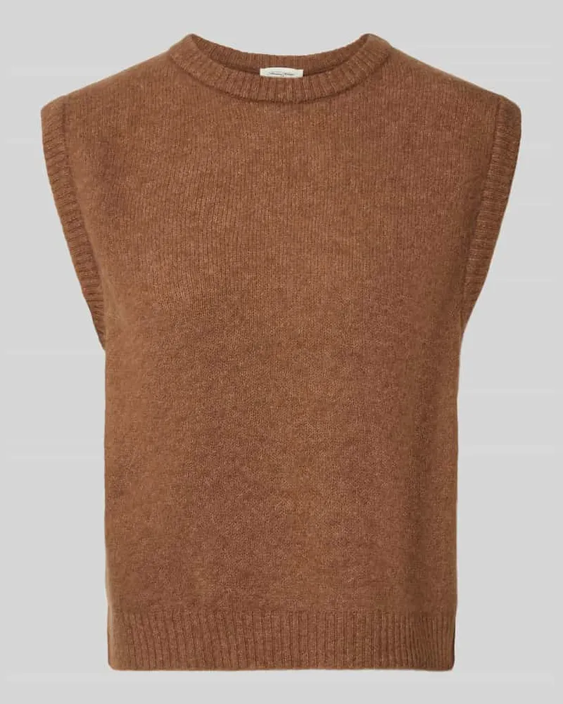American Vintage Pullunder aus Alpaka-Mix mit Rundhalsausschnitt Mittelbraun