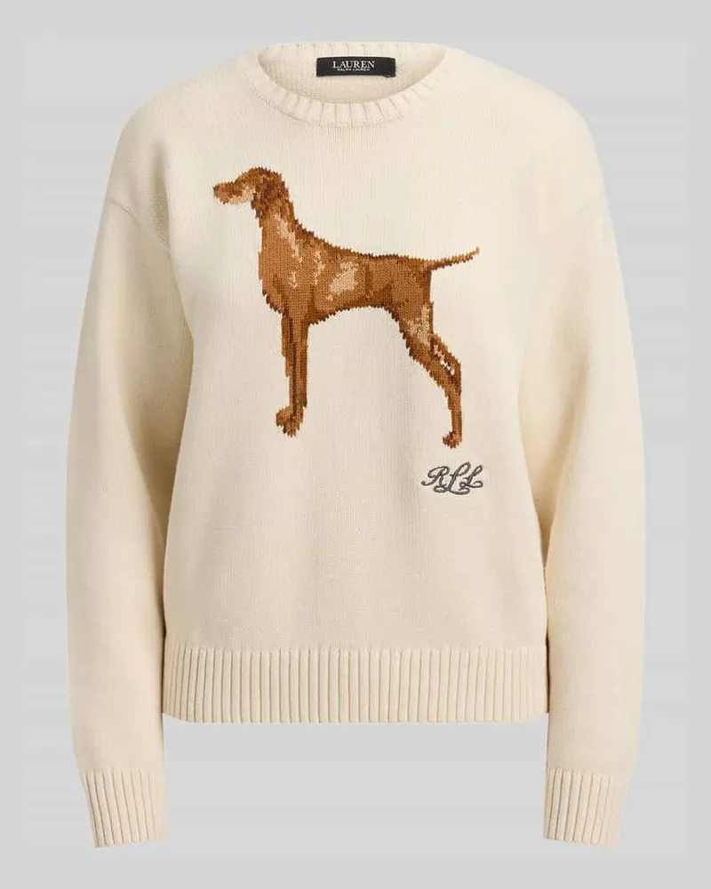 Ralph Lauren Regular Fit Pullover aus reiner Baumwolle Ecru
