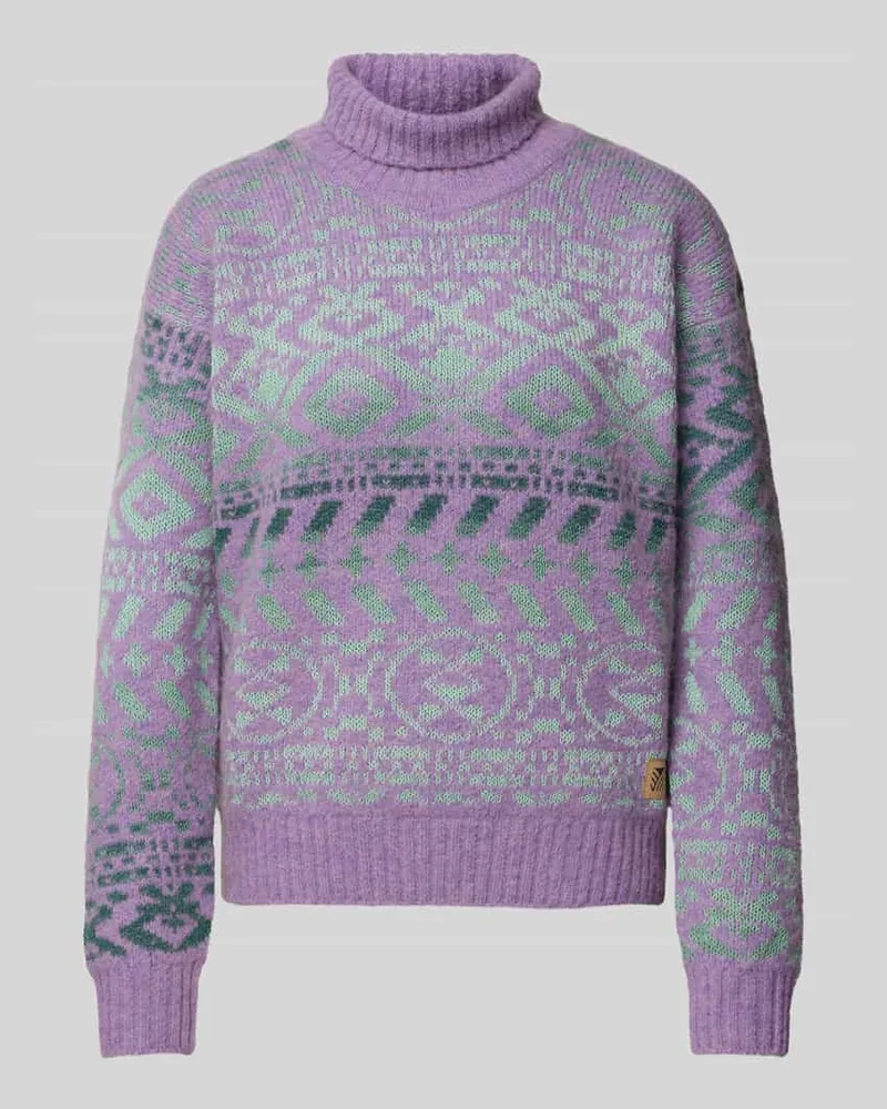 Dale of Norway Rollkragenpullover im Allover-Look Modell 'Highland Purple
