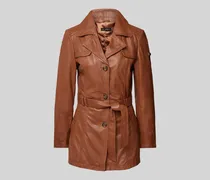 Lederjacke mit Bindegürtel