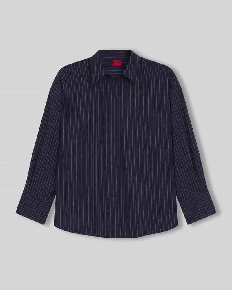 HUGO BOSS Regular Fit Langarmbluse aus reiner Baumwolle Modell 'EXTRA Marine