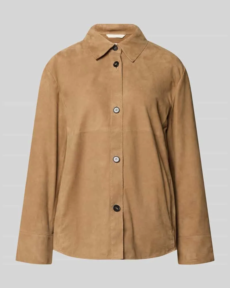 Marc O'Polo Regular Fit Lederjacke aus echtem Leder Beige