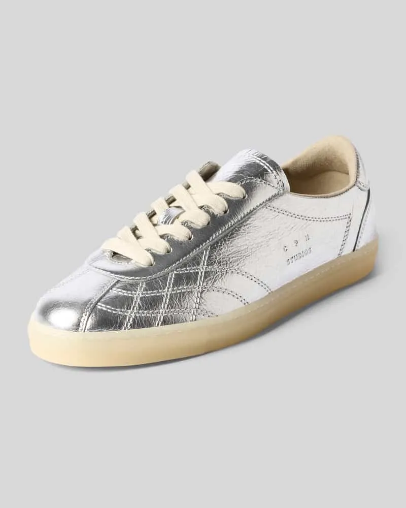 Copenhagen Sneaker aus echtem Leder mit Logo-Prägung Silber