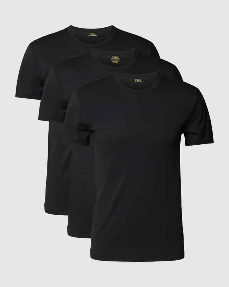 Ralph Lauren T-Shirt mit Logo-Stitching im 3er-Pack Black