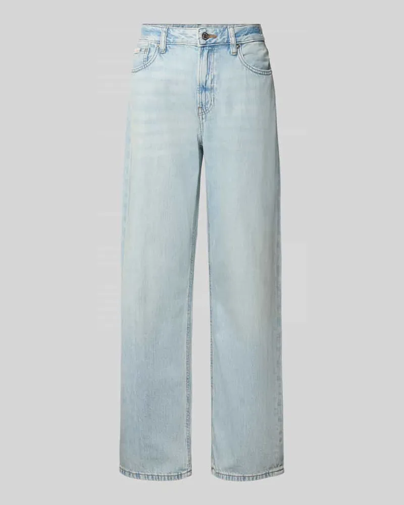 Calvin Klein Straight Fit Jeans aus reiner Baumwolle Hellblau