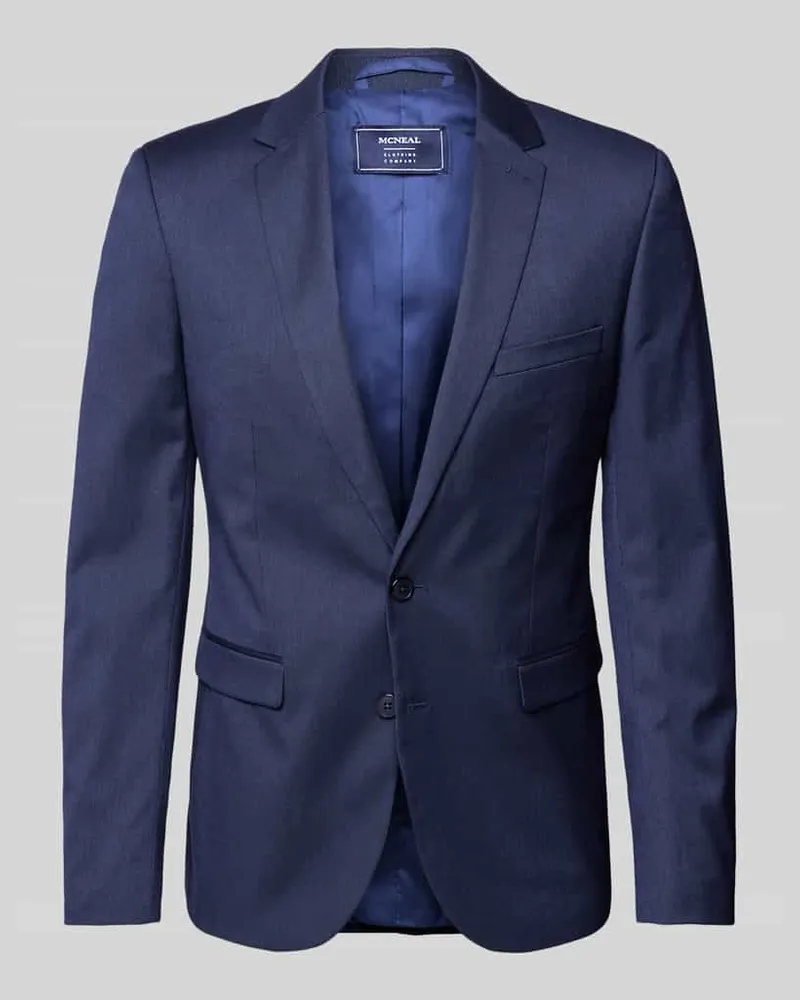 McNeal Super Slim Fit 2-Knopf-Sakko mit Reverskragen Marine