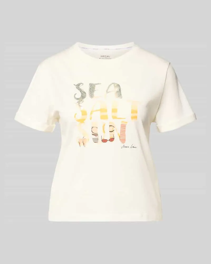 Marc Cain T-Shirt mit Motiv-Print Offwhite