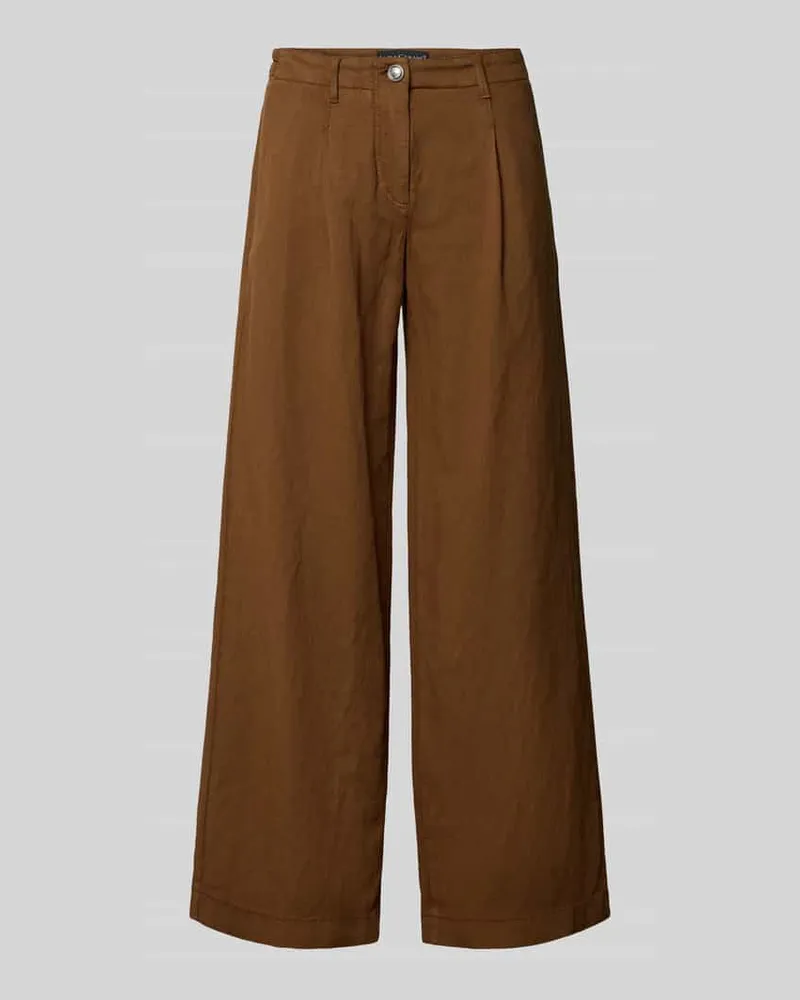 Luisa Cerano Hose mit weitem Bein und Eingrifftaschen Terra