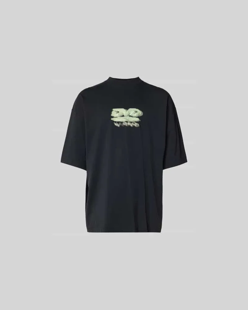 VETEMENTS Regular Fit T-Shirt mit Motiv-Print Black