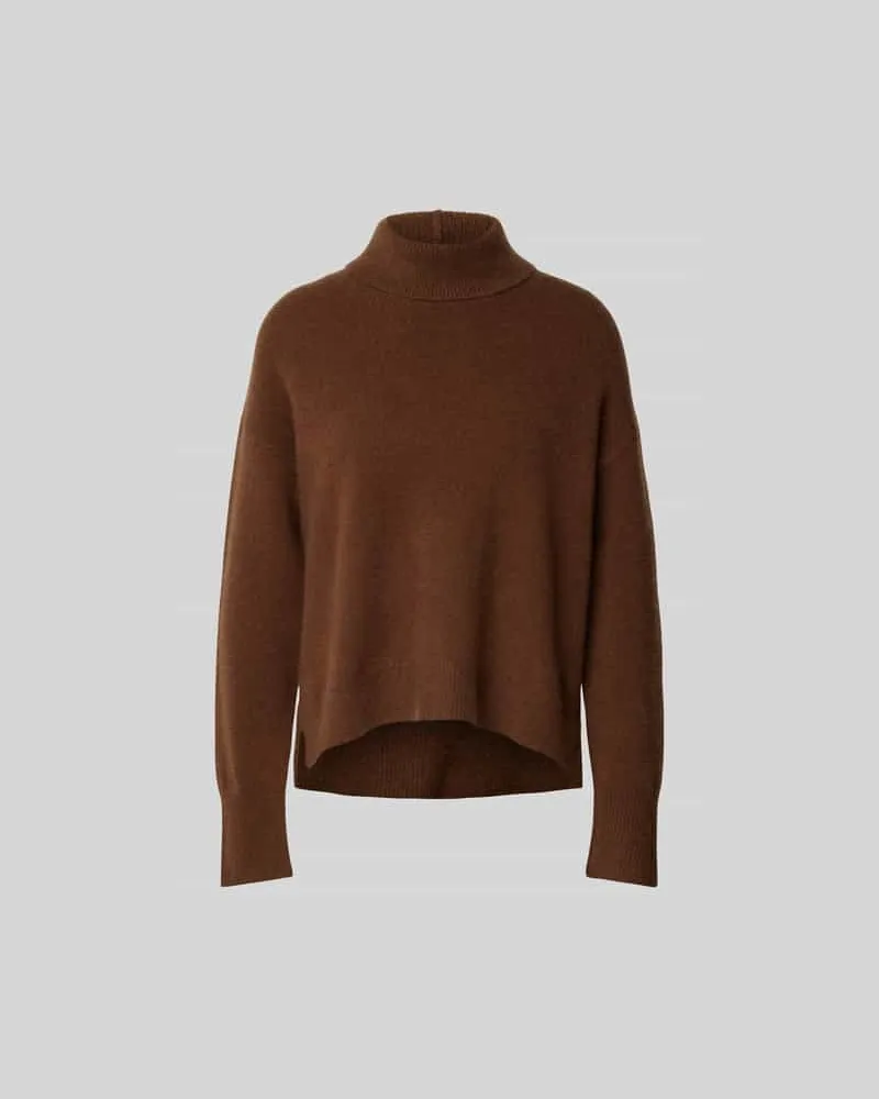 Joseph Pullover mit gerippten Abschlüssen Mittelbraun