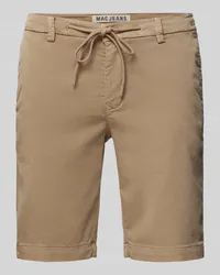 MAC Jeans Regular Fit Shorts mit Tunnelzug Camel