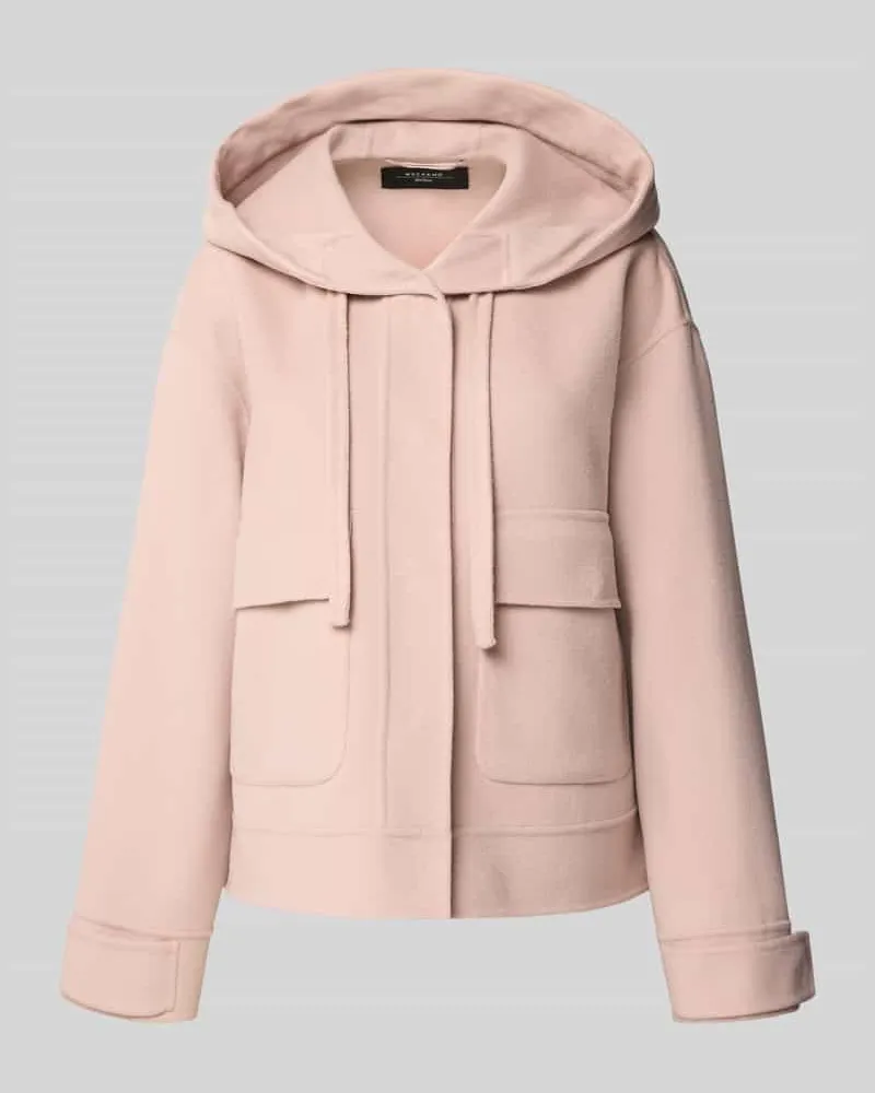 Max Mara Regular Fit Jacke mit Kapuze aus Woll-Mix Modell 'GARY Hellrosa