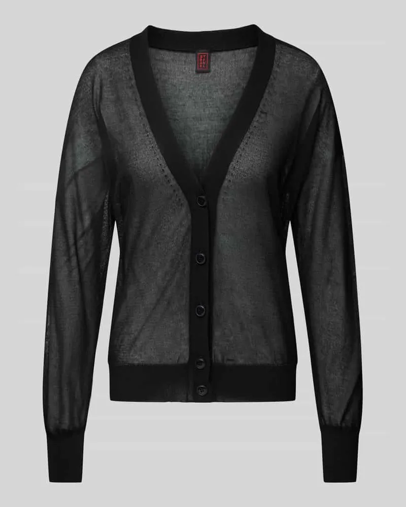 Stefanel Cardigan im semitransparenten Design Black
