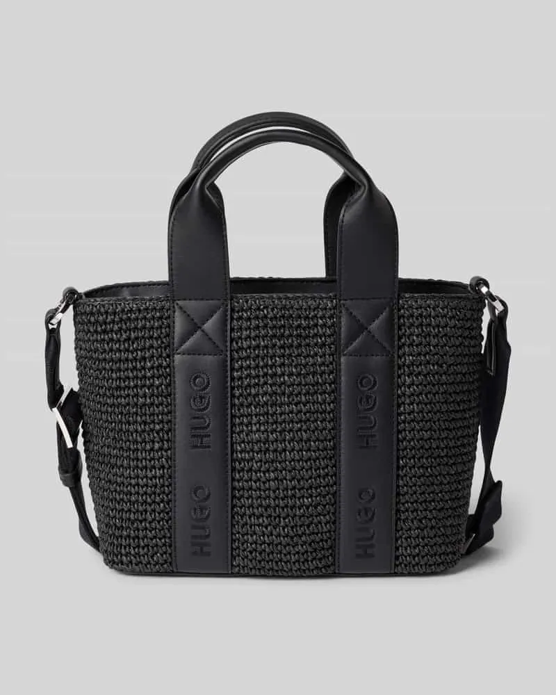 HUGO BOSS Henkeltasche aus Papier Modell 'BECKY ST_MINI TOTE Black