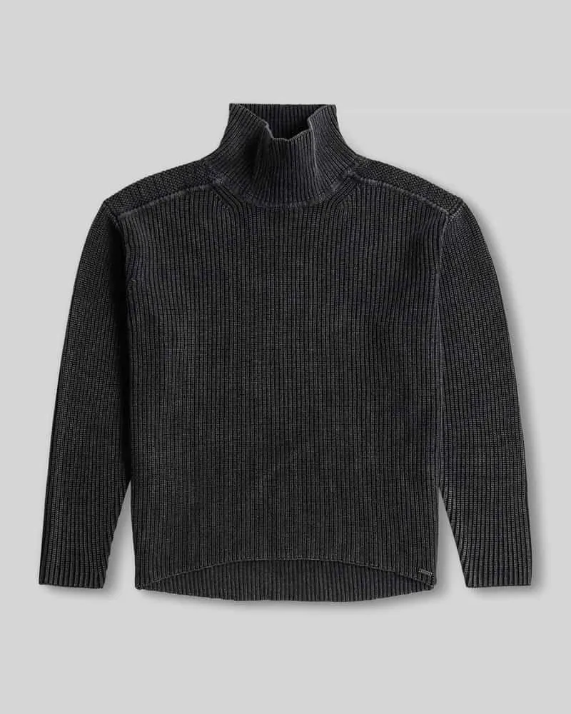 G-STAR RAW Oversized Turtleneck-Pullover aus reiner Baumwolle Black