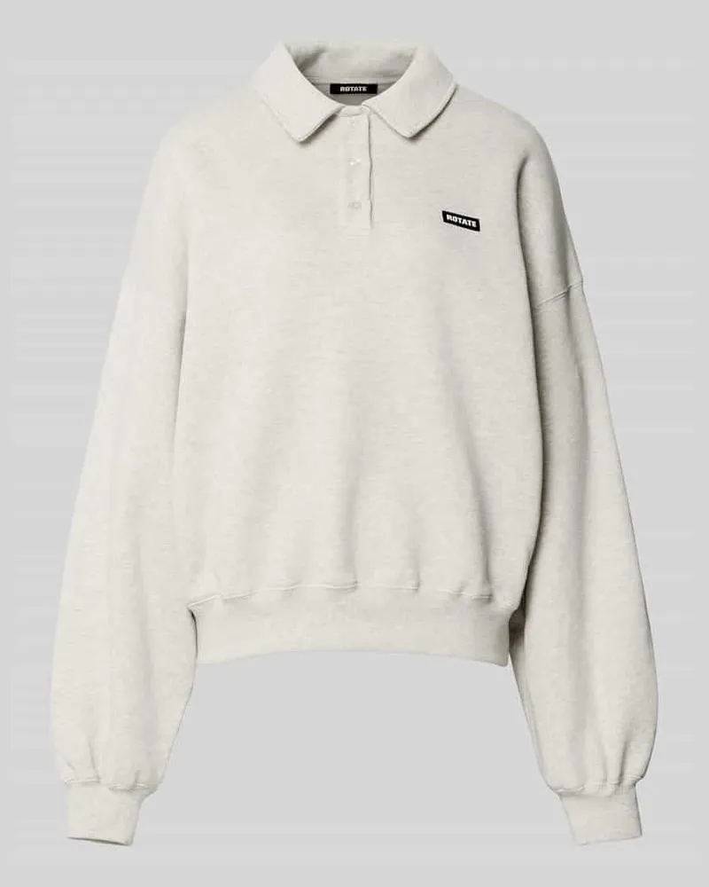 ROTATE Birger Christensen Oversized Troyer mit Label-Patch Offwhite