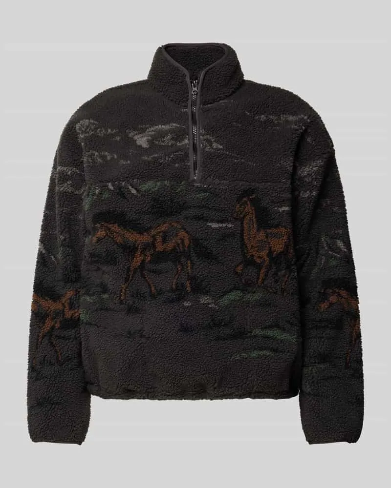 Levi's Fleecepullover mit überschnittenen Schultern Anthrazit