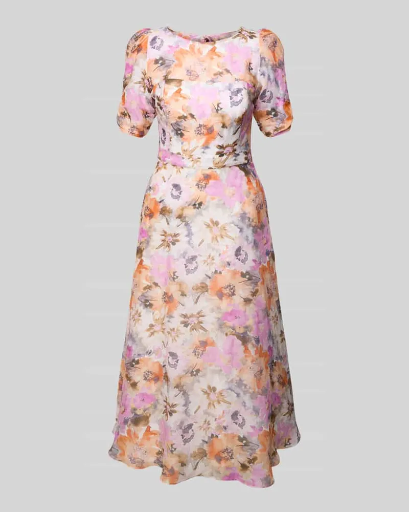 Swing Cocktailkleid mit Schnürverschluss auf der Rückseite Rosa