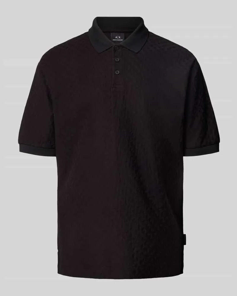 Armani Exchange Regular Fit Poloshirt mit Knopfleiste Black