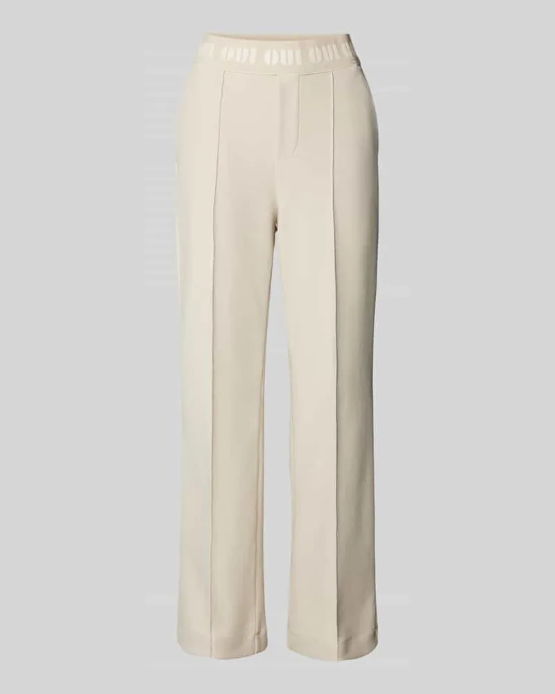 Oui  Stoffhose mit Label-Detail Offwhite