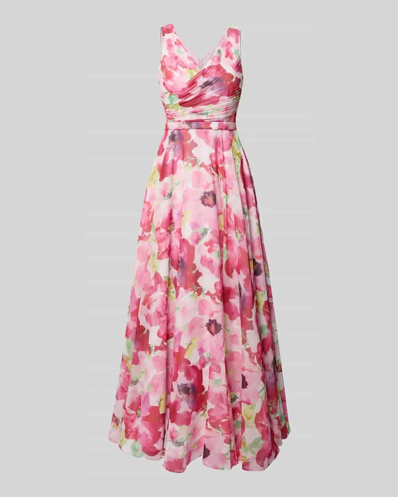 Vera Mont Abendkleid mit V-Ausschnitt Rosa
