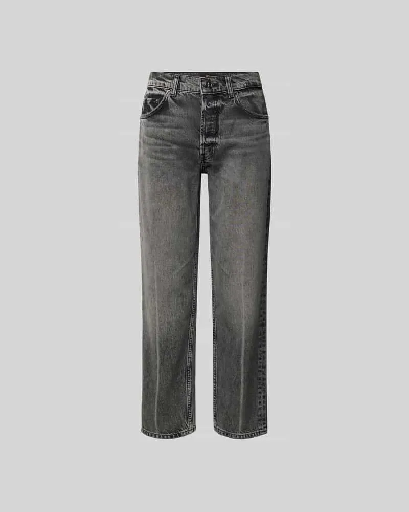 Anine Bing Regular Fit Jeans im Used-Look Dunkelgrau