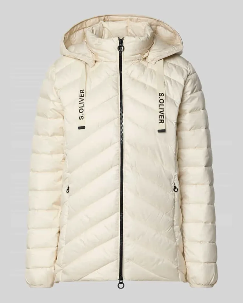 S.Oliver Shaped Fit Steppjacke mit Label Print Offwhite