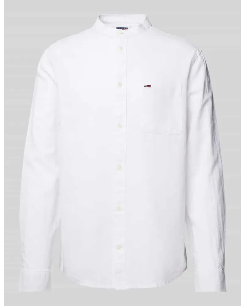 Tommy Hilfiger Regular Fit Freizeithemd mit Maokragen Weiss