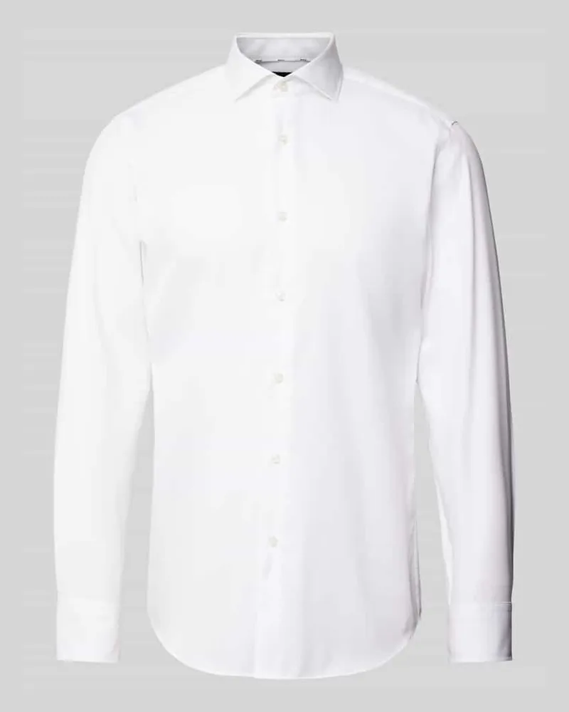 HUGO BOSS Slim Fit Businesshemd aus Feintwill Weiss