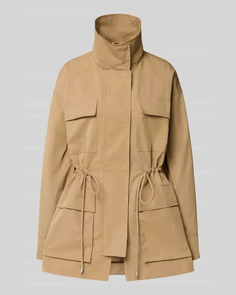 JAKE*S Jacke mit Stehkragen und Pattentaschen Schlamm