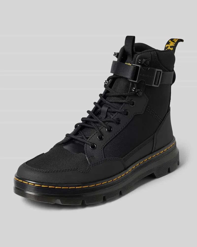 Dr.Martens Boots aus Leder-Mix mit verstellbarer Schnalle Black